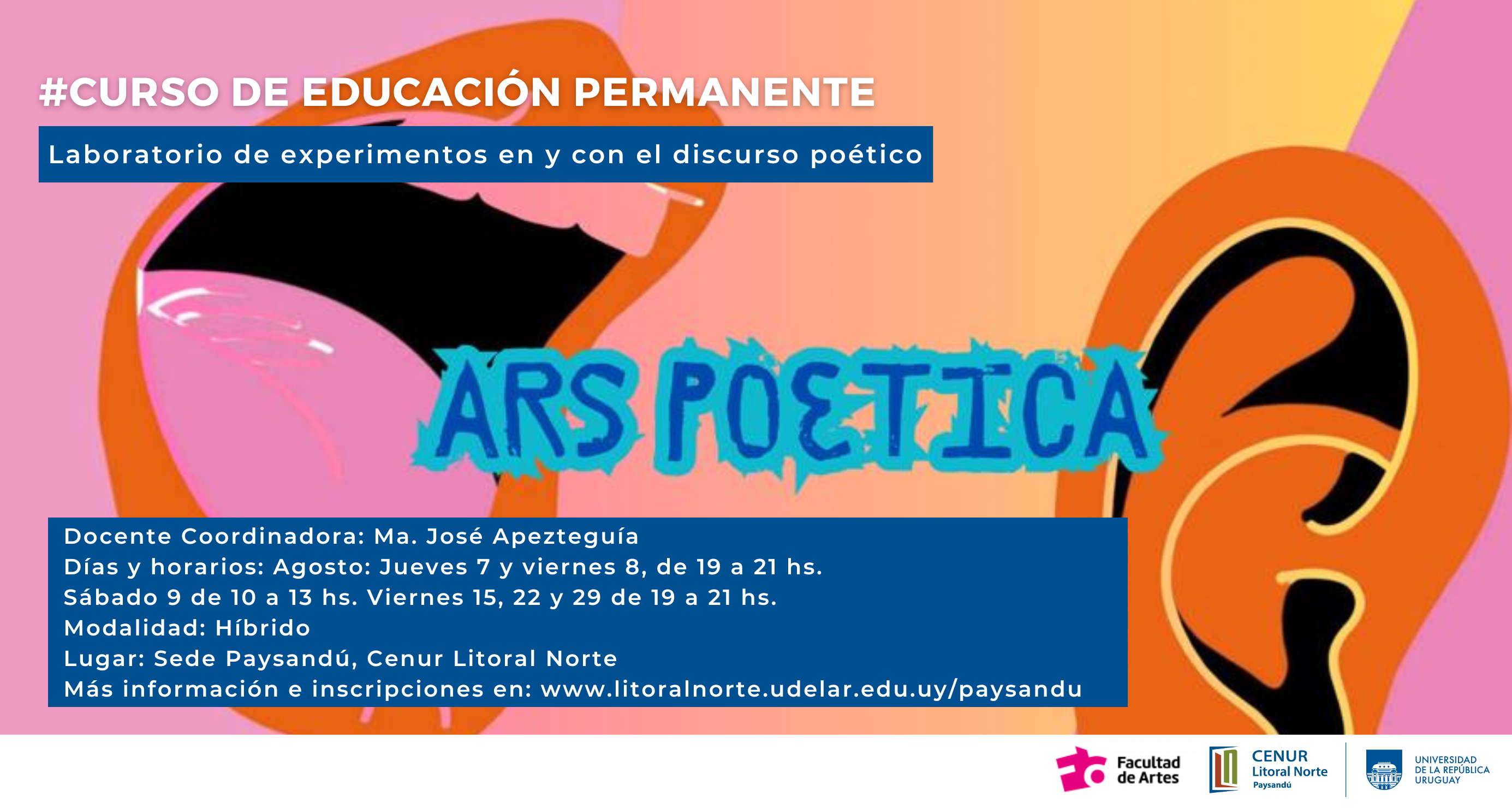 Curso de Educación Permanente: Laboratorio de experimentos en y con el discurso poético