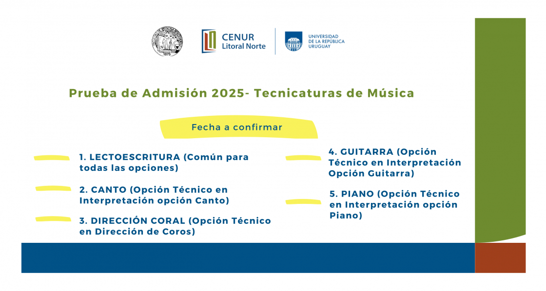 Bases para Prueba de Admisión 2025 - Tecnicaturas de Música